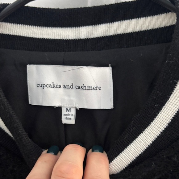 Cupcakes and cashmere Black and White Varsity Jacket - Picture 4 of 4